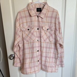 Maddox Pink Plaid Button-Front Shacket